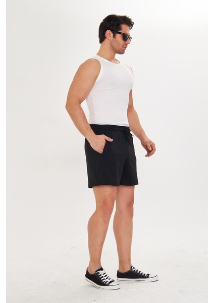 Erkek Stretchfit Içi Astarlı Esnek Sporcu Şortu Siyah 2658-S modelleri
