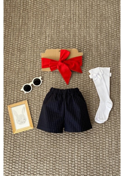 Kız Çocuk Çizgili Jean Şort fırsatları