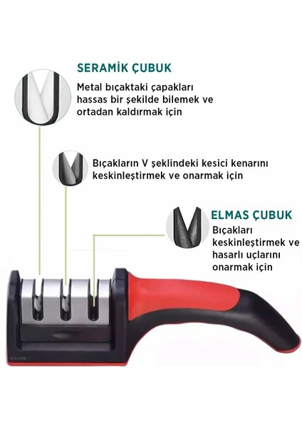 Profesyonel Bıçak Bileyici 3 Açılı Elmas Seramik Çelik El Bıçakları Satır Makas Bileme fırsatları