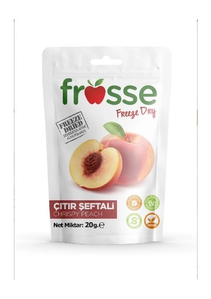 Şeftali Kıtırı - Freeze Dried - Üretici Firmadan Dondurularak Kurutulmuş Şeftali Cipsi 20 gr