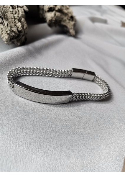 Erkek Gümüş Renk Steel Bond 316L Çelik Bileklik fiyatları