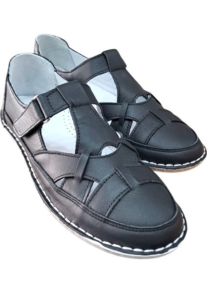 1025 Kadın Deri Casual Comfort Ayakkabı Siyah