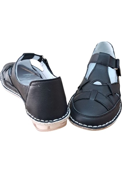 1025 Kadın Deri Casual Comfort Ayakkabı Siyah
