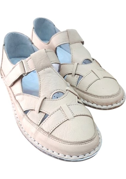 1025 Kadın Deri Casual Comfort Ayakkabı Bej