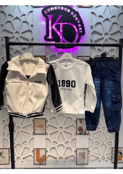 Erkek Çocuk Deri Ceket Body Pantolon Alt Üst Takım Bayramlık 3'lü modelleri