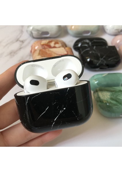 Airpods 4 Bluetooth Kulaklık Kılıfı Için Mermer Şekilli Su Çıkartmaları (Yurt Dışından)