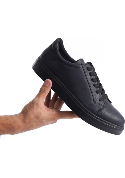 SLW165 Elite Bağcıklı Erkek Günlük Sneaker Ayakkabı Siyah