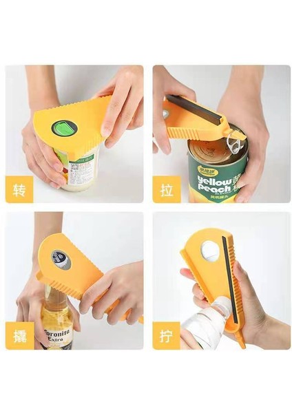 Çok Fonksiyonlu Vida Kapaklı Şişe Açıcı Kaymaz Sarı (Yurt Dışından) fiyatları
