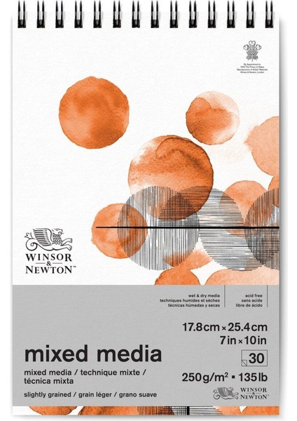 Mix Media Bloknotu (Spiralli) 250GR 18X25CM 30 Yaprak