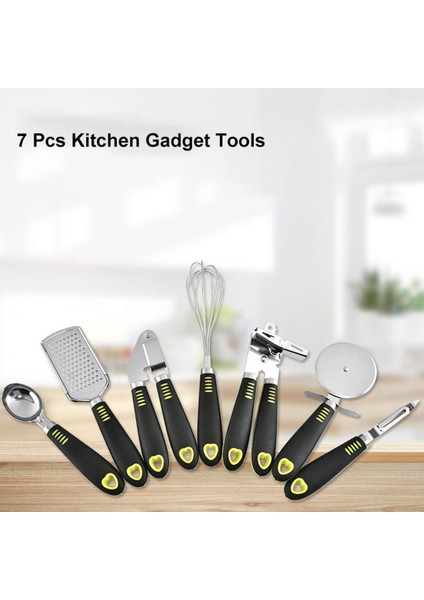 7'li Paslanmaz Çelik Mutfak Aletleri Seti Kayganlaşma Önleyici Saplı (Yurt Dışından) modelleri