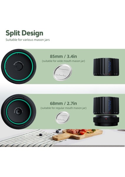 Elektrikli Mason Kavanozu Vakumlu Kapatıcı Hd LCD Digital Ekranlı Kablosuz Vakumlu Kapatıcı Seti Mason Kapaklarıyla (Yurt Dışından) fiyatları