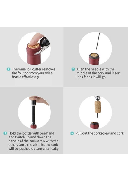 Şarap Severler Için Folyo Kesici ile Hava Pompalı Şarap Açacağı (Yurt Dışından) fiyatları