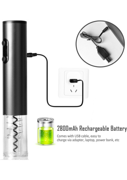 2800MAH Şarj Edilebilir Taşınabilir Elektrikli Şarap Açacağı (Yurt Dışından) modelleri