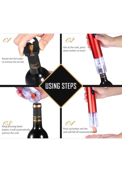 Elektrikli Şarap Açacağı Kolay Kullanım 2800MAH Şarj Edilebilir (Yurt Dışından) indirimleri