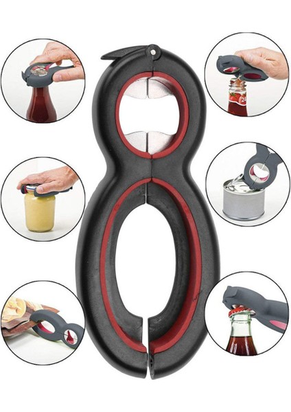 Mutfak Kavanozu ve Şişe Açma Için 6'lı Çoklu Açıcı (Yurt Dışından) indirimleri