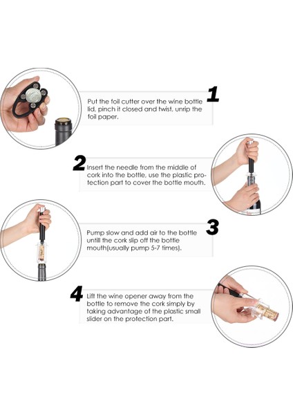 Yeni Pompa Hava Basınçlı Şarap Şapkası Açıcı Kağıt Kesici Şarap Dökücü (Yurt Dışından) fırsatları