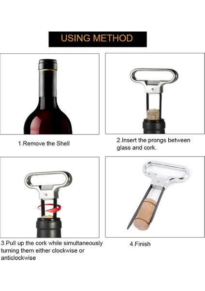 Paslanmaz Çelik Iki Uçlu Şarap Tıkaç Çekici (Yurt Dışından) fırsatları