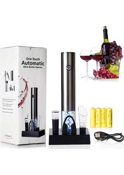 Otomatik Şişe Açacağı Elektrikli Tıkaç Çıkarıcı Şarap Dökücü (Yurt Dışından)