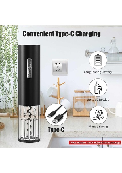 Elektrikli Şarj Edilebilir USB Şarap Şapkası Açıcı Otomatik Tıkacı Foil Kesici (Yurt Dışından) modelleri