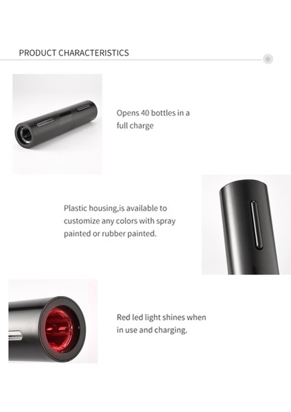 Şarj Edilebilir Foil Kesici ile Kara Renkli Elektrikli Şarap Açacağı (Yurt Dışından) fırsatları