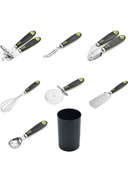7 Adet Paslanmaz Çelik Mutfak Aletleri Kayganmaz Tutacağı (Yurt Dışından)