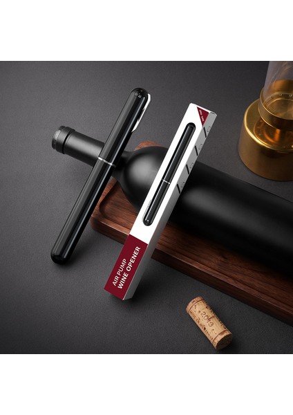 Fabrika Doğrudan Onaylı Kalem Şeklinde Iğne Basınçlı Şarap Şişesi Açacağı Kh1 - 002101 Siyah (Yurt Dışından)