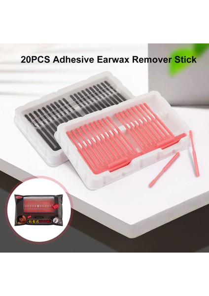 20'li Adhesive Kulak Mumu Çıkarıcı Alet Depolama Kutusu ile Kulak Mumu Temizleyici (Yurt Dışından)