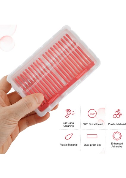 20'li Adhesive Kulak Mumu Çıkarıcı Alet Depolama Kutusu ile Kulak Mumu Temizleyici (Yurt Dışından)