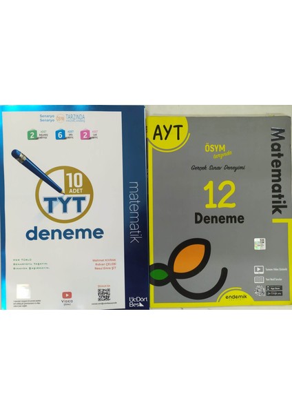 Yayınları Tyt 10'lu Matematik Deneme Yeni+Endemik Ayt 12'lu Matematik Deneme