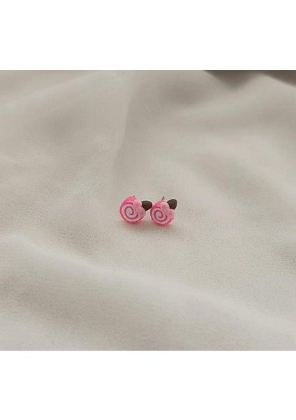 Küpe Lolipop Şeker Küpe Kadın Kız Çocuk Pembe modelleri