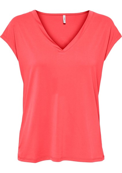 Onlfree Life S/s Mod V-Neck Top Jrs Noos Kadın T-Shirt 15287041 modelleri