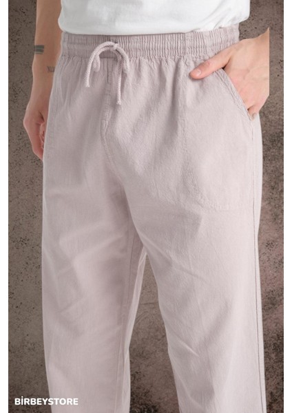 Yazlık Keten Pantolon Ham Bez Eşofman Beli Lastikli Unisex Rahat Kalıp Hambez Büyük Beden Alt Eşofman %100 Pamuk modelleri