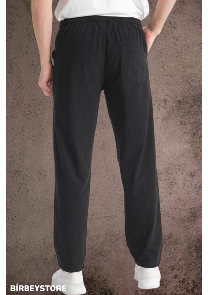 Yazlık Keten Pantolon Ham Bez Eşofman Beli Lastikli Unisex Rahat Kalıp Hambez Büyük Beden Alt Eşofman %100 Pamuk