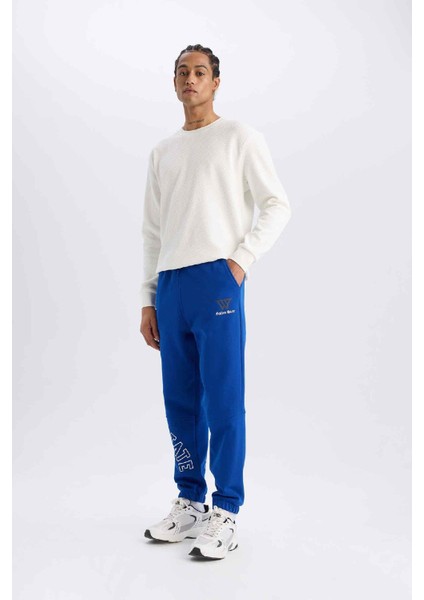 DeFactoFit Kalın Jogger Eşofman Altı NBA Golden State Warriors Standart Fit Beli Bağcıklı Cepli D3221AX24WN
