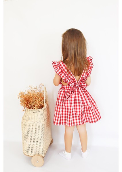 Kız Çocuk Violetta Elbise Bandana Takım /kırmızı modelleri