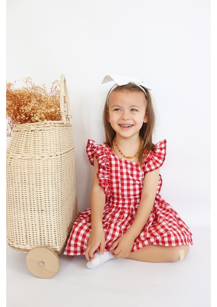 Kız Çocuk Violetta Elbise Bandana Takım /kırmızı fırsatları