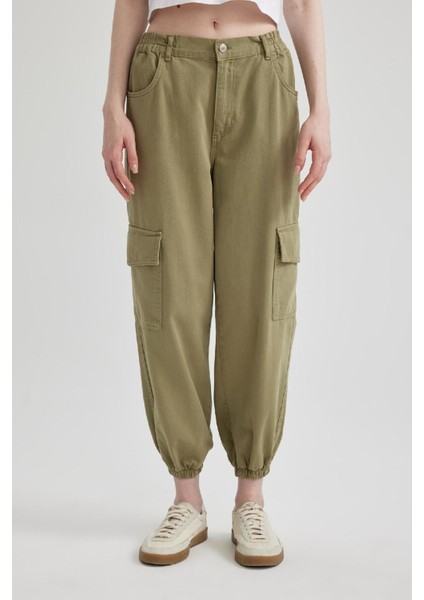 Coool Jogger Pantolon Gabardin Kumaş Normal Bel Basic Düz Kargo Cepli B0454AX24SP