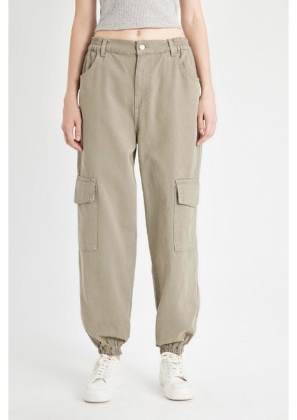 Coool Jogger Pantolon Gabardin Kumaş Normal Bel Basic Düz Kargo Cepli B0454AX24AU