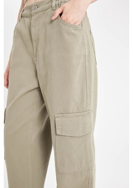 Coool Jogger Pantolon Gabardin Kumaş Normal Bel Basic Düz Kargo Cepli B0454AX24AU