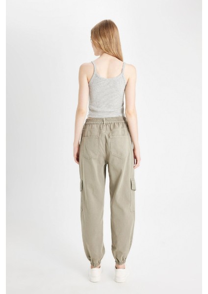 Coool Jogger Pantolon Gabardin Kumaş Normal Bel Basic Düz Kargo Cepli B0454AX24AU