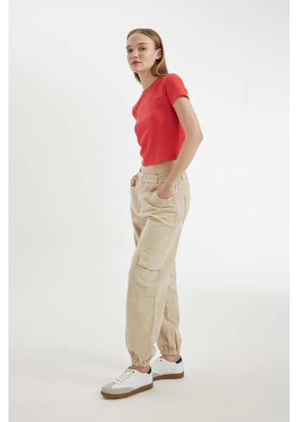 Coool Jogger Pantolon Gabardin KumaşNormal Bel Basic Düz Kargo Cepli B0454AX24AU