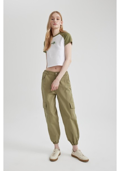Coool Jogger Pantolon Gabardin Kumaş Normal Bel Basic Düz Kargo Cepli B0454AX24SP