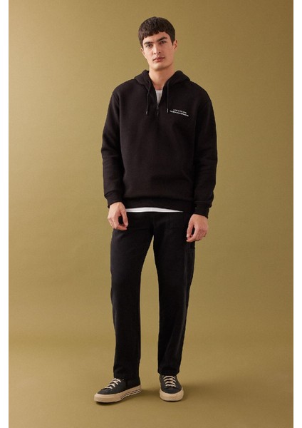 Yazlık Kanvas Pantolon Straight Fit Normal Kalıp Normal Bel Boru Paça Basic Düz Cepli B2156AX24SP