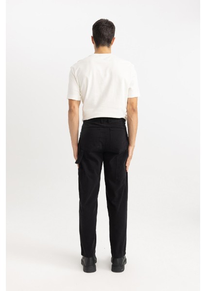 Yazlık Kanvas Pantolon Straight Fit Normal Kalıp Normal Bel Boru Paça Basic Düz Cepli B2156AX24SP