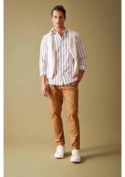 Gabardin Pantolon Tailored Regular Fit Cepli Duble Paça A5115AX23AU