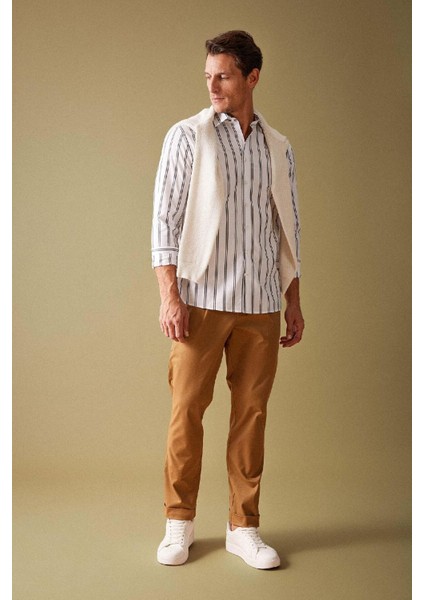 Gabardin Pantolon Tailored Regular Fit Cepli Duble Paça A5115AX23AU