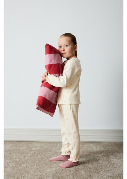 Kız Bebek Pijama Takımı Gökkuşağı Baskılı Uzun Kollu Üst Beli Lastikli Uzun Alt E1535A525SP