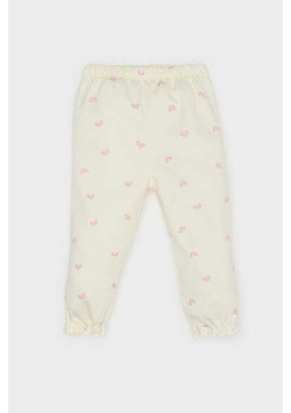 Kız Bebek Pijama Takımı Gökkuşağı Baskılı Uzun Kollu Üst Beli Lastikli Uzun Alt E1535A525SP