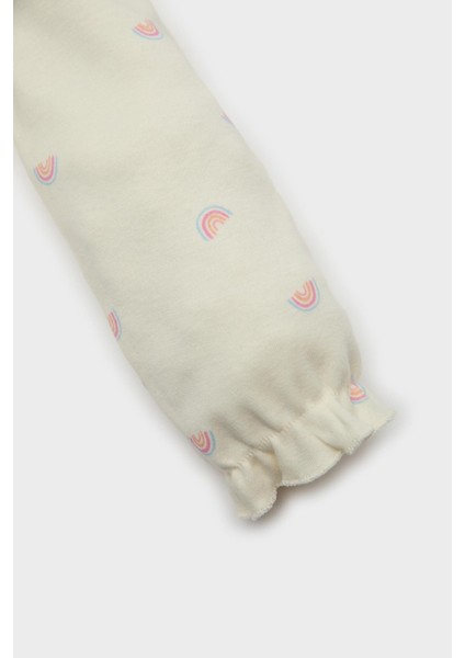 Kız Bebek Pijama Takımı Gökkuşağı Baskılı Uzun Kollu Üst Beli Lastikli Uzun Alt E1535A525SP
