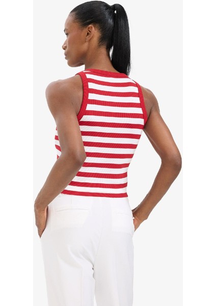 Defactofit Standart Fit Çizgili Bisiklet Yaka Sporcu ATLET D9316AX25SP